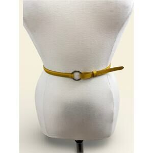 Tanner Mustard Leather Belt w/ Silver O Ring Made in Italy, Size  L